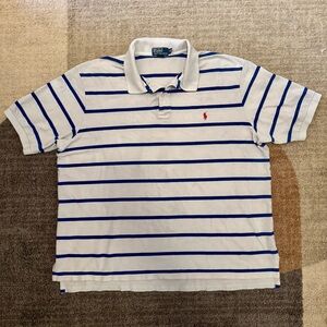 Polo by Ralph Lauren - Men's Polo White with Blue Stripes - 3XLT